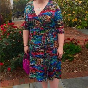 Kiyonna - SZ 3X Rainbow wrap dress - Excellent